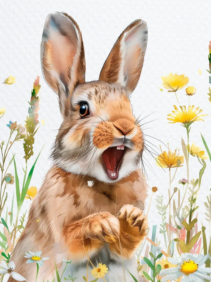12 Surprised Rabbit PNGs Clipart, Amazed Hare png for sublimation, Printable Watercolor clipart, , Paper Rabbit crafts, junk journals