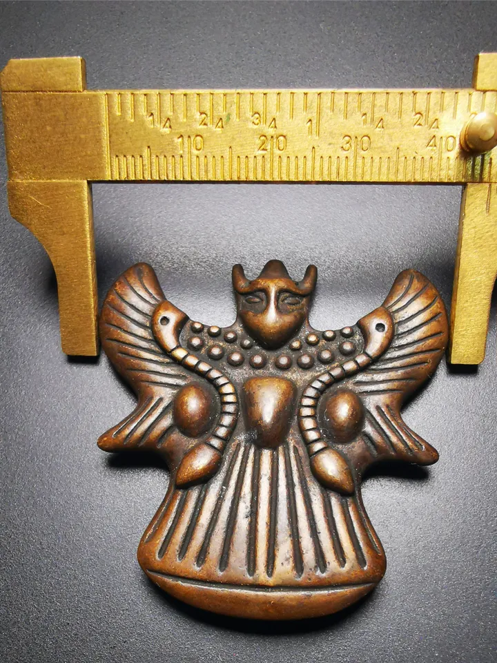 Gandhanra Antique Tibetan Buddhist Amulet,Garuda,Garula,Suparna,Golden-winged Bird Pendant,Made of Brass