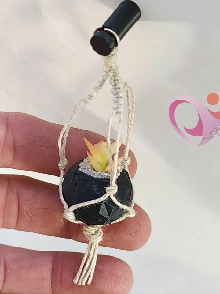 Mini Macrame Succulent Magnet for Fridge or Locker Unique Gift for Plant Lovers Cute Boho Kitchen Decor Under 10