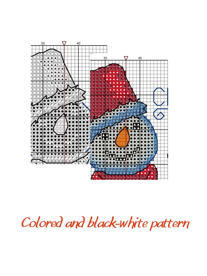 Cross stitch pattern Snowman, Christmas cross stitch pattern PDF