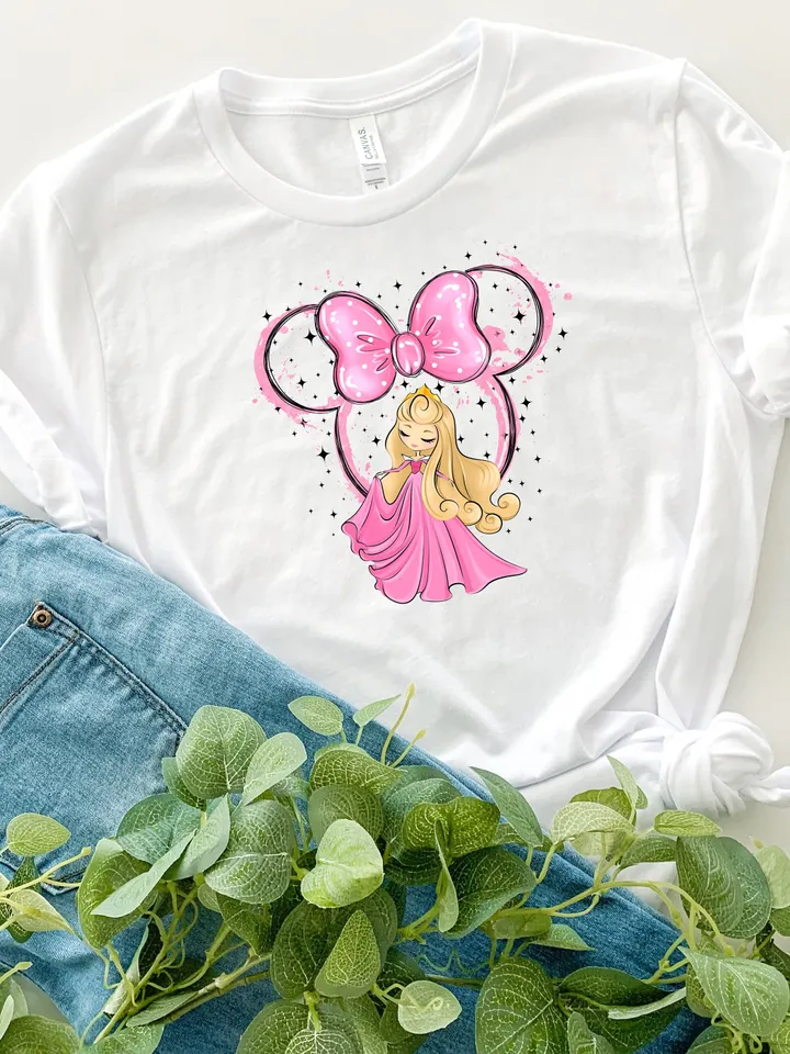 All princess png clipart, watercolor princess Aurora clipart, magic kingdom illustration, Princess T-shirt design, Aurora tshirt design