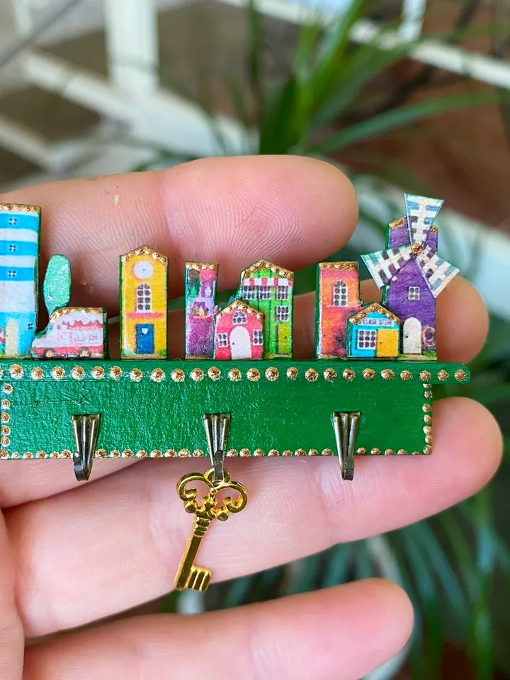 Key Holder for Dollhouse. Dollhouse Miniature. Doll Accessories. Handmade Key Holder. 1:12