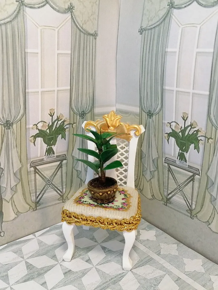 Ficus for the doll house. 1:12. Puppet miniature. Dollhouse.