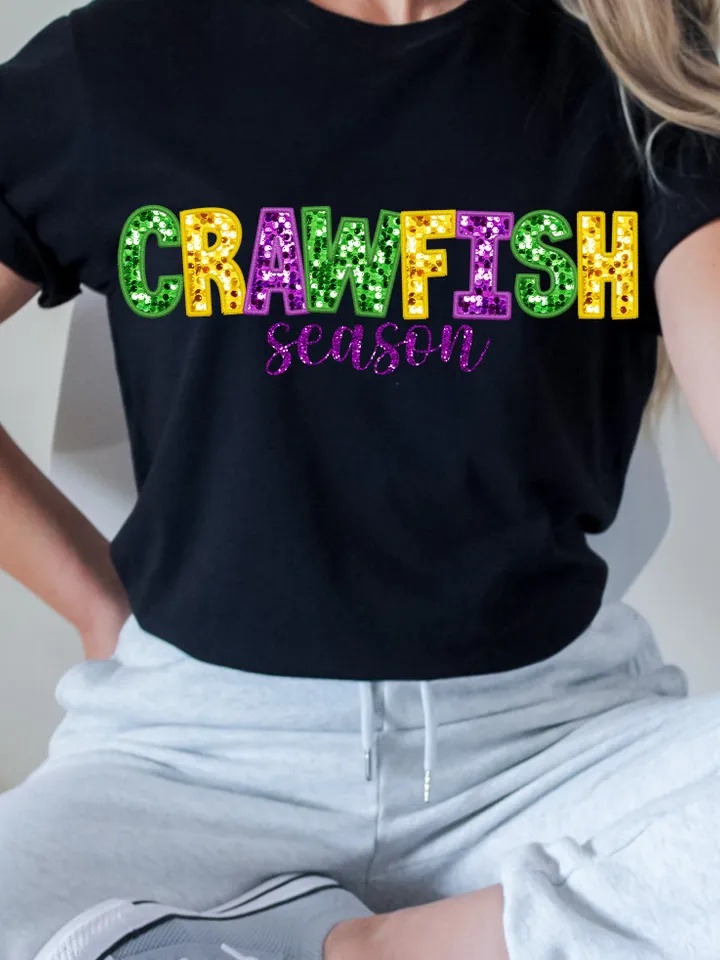 Mardi Gras Faux Sequin Embroidered PNG- Mardi Gras Shirt, Mardi Gras Digital, DTF, Faux Embroidery, Stitch, Matching, Glitter