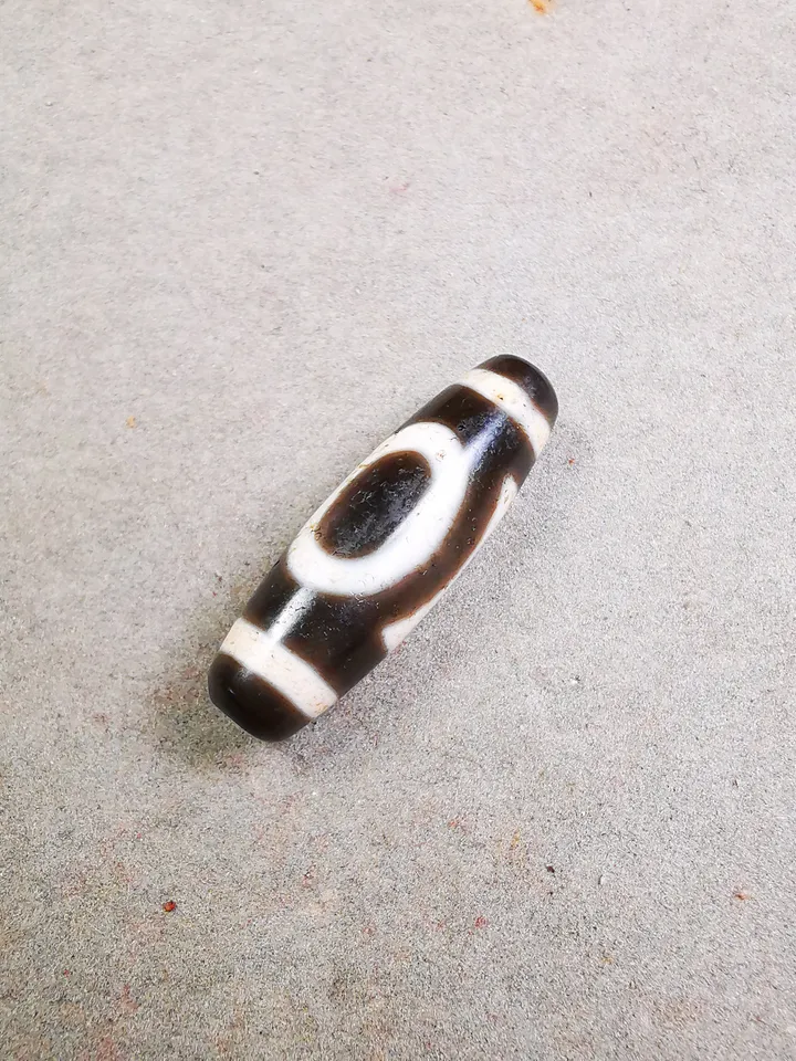 Gandhanra Antique Tibetan Dzi Bead(30 Years Old),Small Size Sky Earth Pattern,Protective Amulet Bead