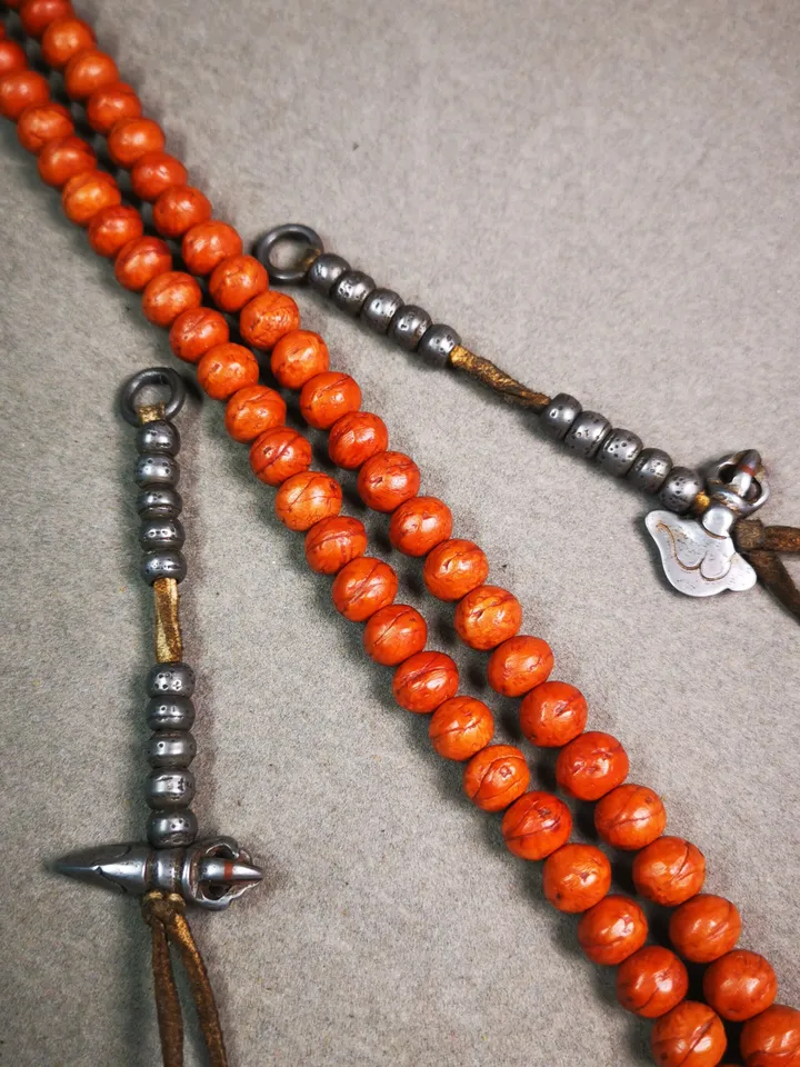 Gandhanra Handmade Tibetan Buddhist Mala Counters,Prayer Bead Counters,with Kartika and Kila Pendant,Made of  Cold Iron