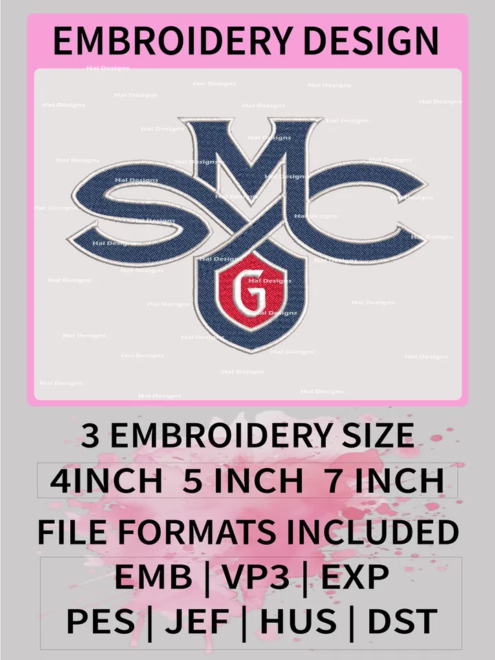 NCAA Saint Mary's Gaels Embroidery File, 3 Sizes, 6 Formats, NCAA Machine Embroidery Design, NCAA Logo, NCAA Teams