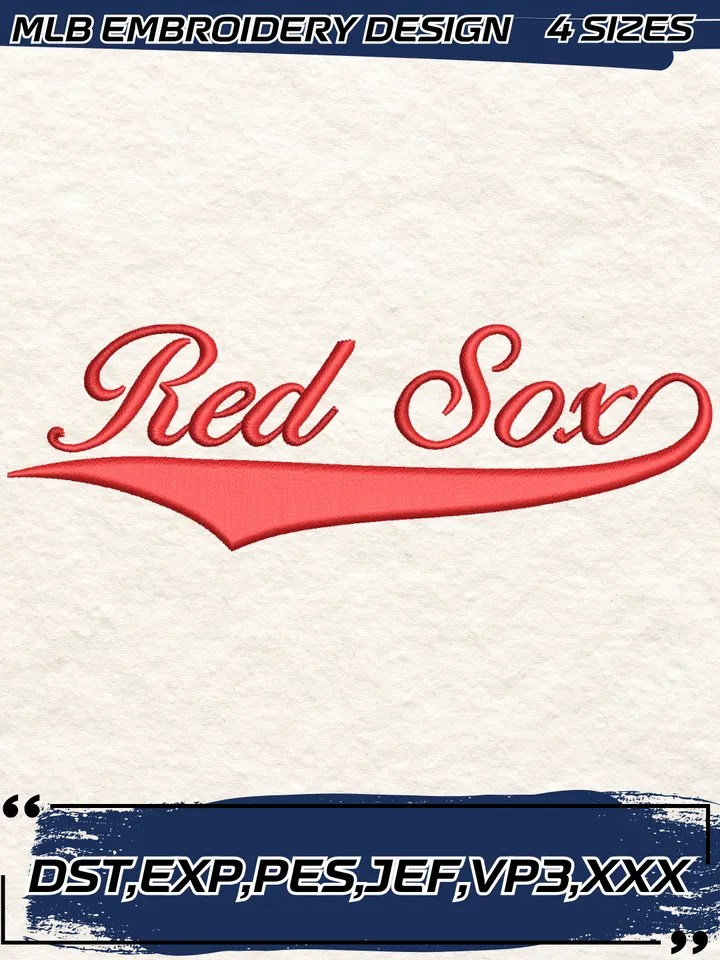Red Sox Logo Embroidery Design,MLB Embroidery Design,Machine Embroidery Design File,4 Sizes, Digital Download