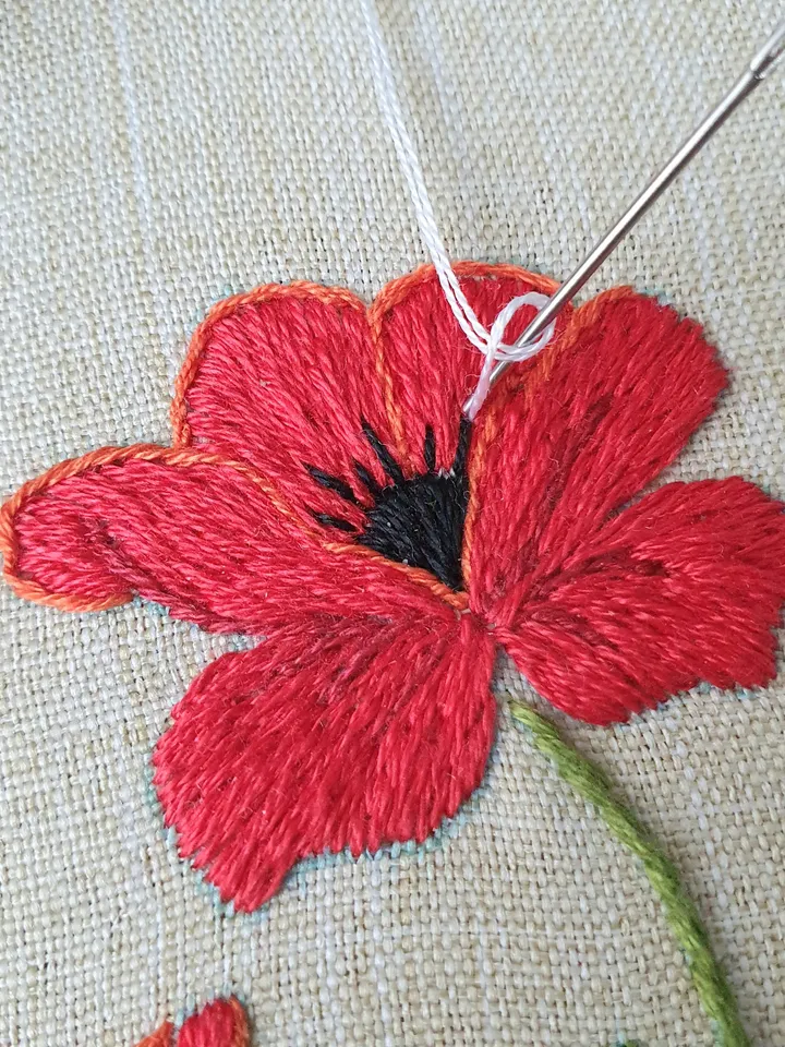 Poppy pattern PDF hand embroidery DIY, Floral design
