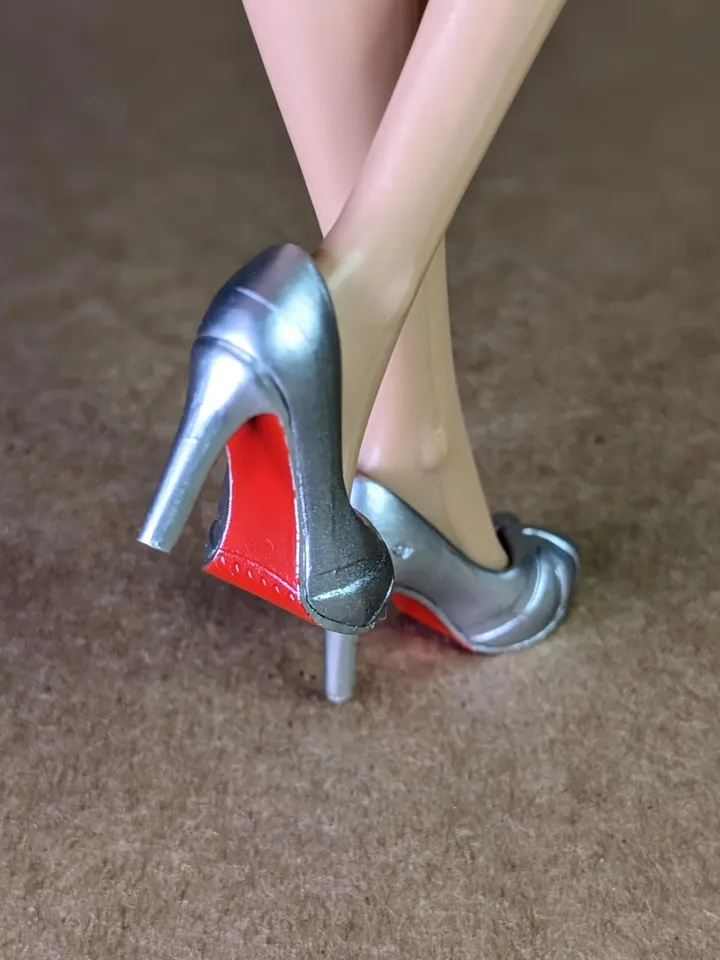 Silver heels sandals for fashion female dolls (Color Infusion, MH)