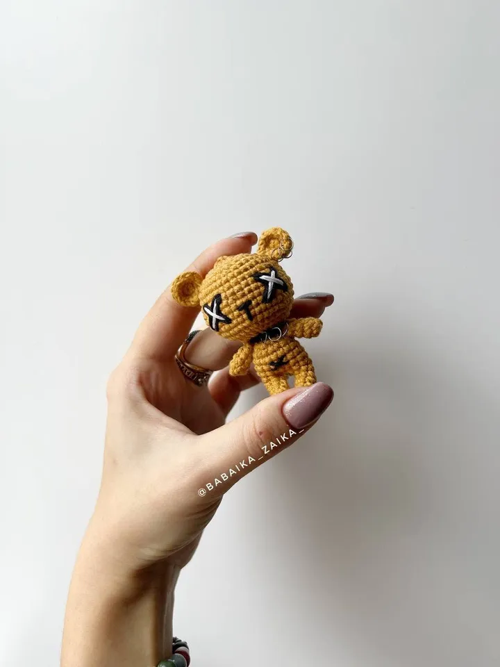 PDF Crochet Goth Bear Pattern, Amigurumi goth teddy bear Voodoo doll Pattern, Keychain Crochet Pattern Halloween Crochet Pattern Voodoo Bear