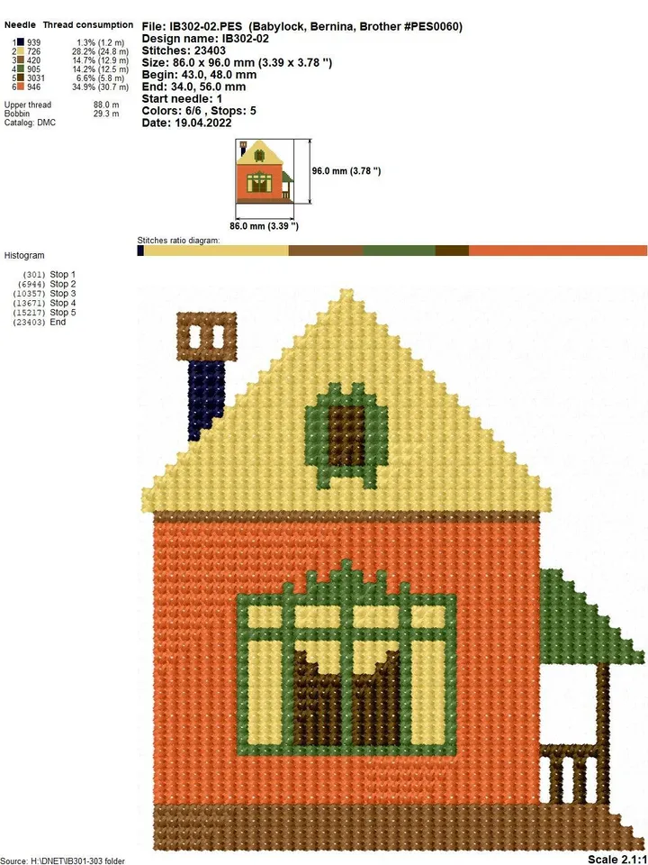 Сross-stitch constructor set machine embroidery design houses and trees digital embroidery patterns embroidery motif home and clothing decor