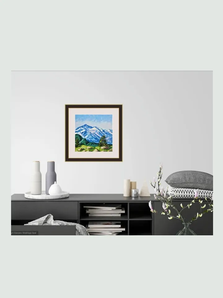 Original Oil Painting Landscape Mountains in California mini art decor
