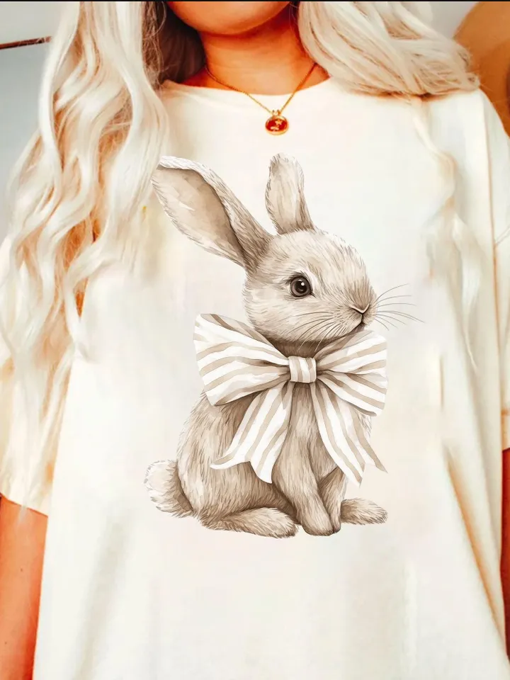 Bunny PNG, Coquette Easter, Brown Bunny Ears, Watercolor Easter Bunny, Clipart, Easter Sublimation, Happy Easter PNG, Bow Aesthetic, Preppy