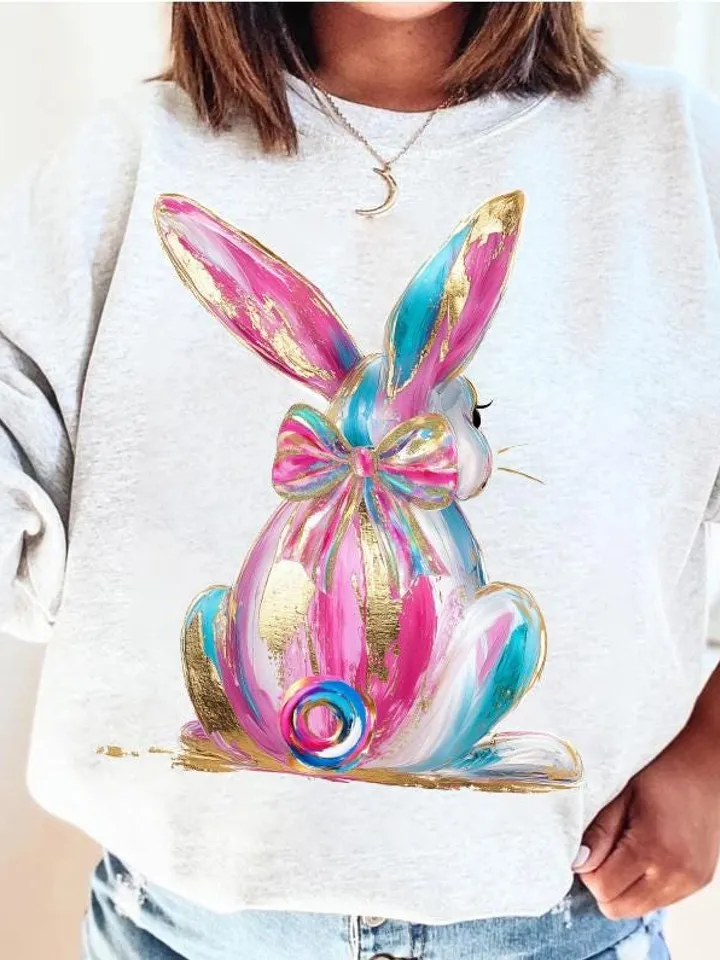 Brushstroke bunny easter png, bunny coquette bow png, pink bunny png, easter png, retro easter png, Png, Girls easter png, preppy easter png