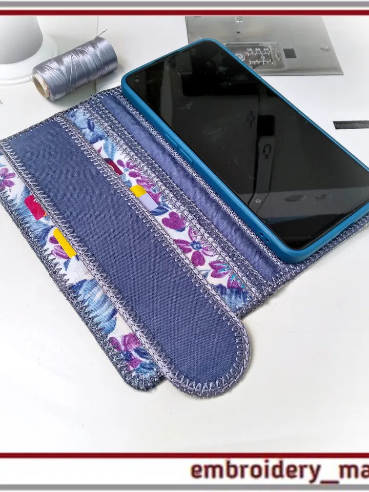 In the hoop embroidery design smartphone case & card slots Cat by Embroidery Manavi 05