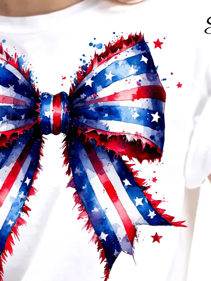 Patriotic USA Bow Sublimation PNG