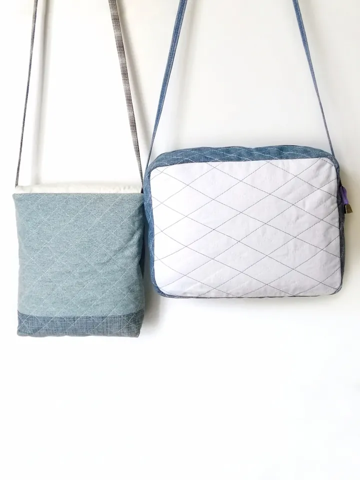 Handcrafted Denim Shoulder Bags: Handmade Embroidered Fabric Women's Handbags - Functional Accessories in Boho Style. FREE SHIPPING!