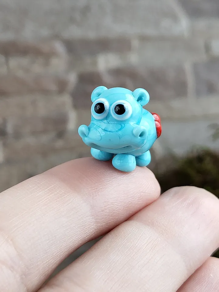 Hippo gifts Hippo ornament Hippo miniature Hippo figurine Hippo art Hippo Christmas Hippopotamus statues Begemoth figurine Glass hippo