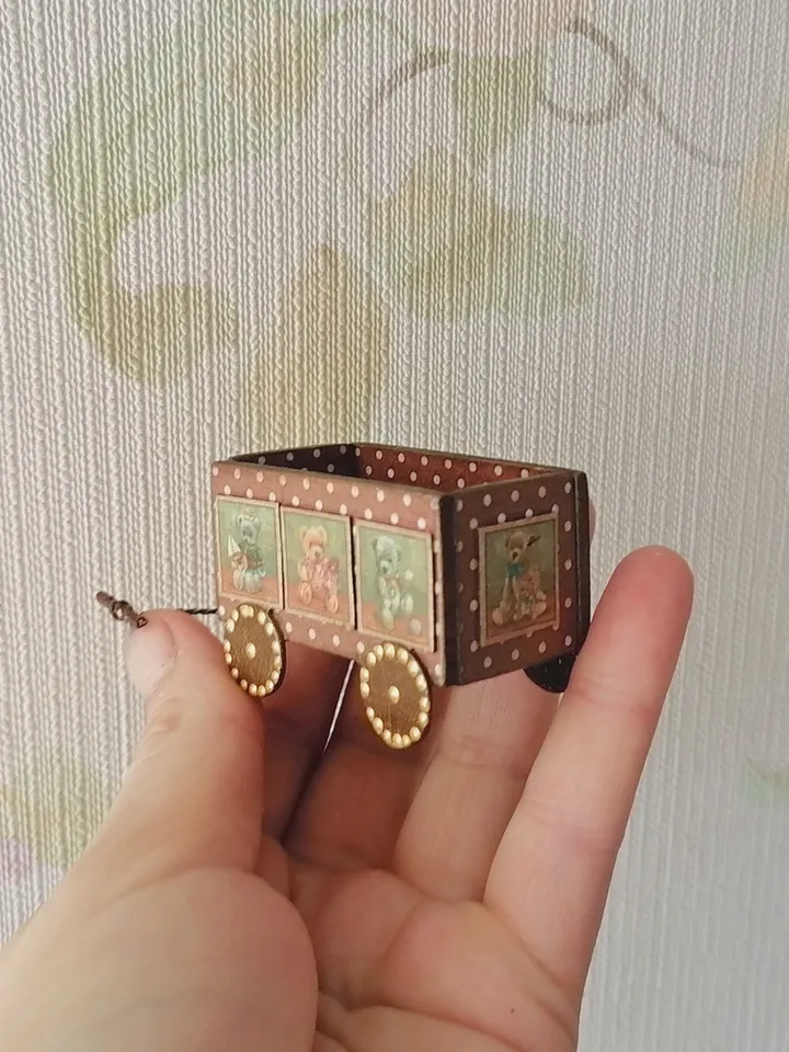 Trolley for dollhouse. Doll toy.1:12 scale.