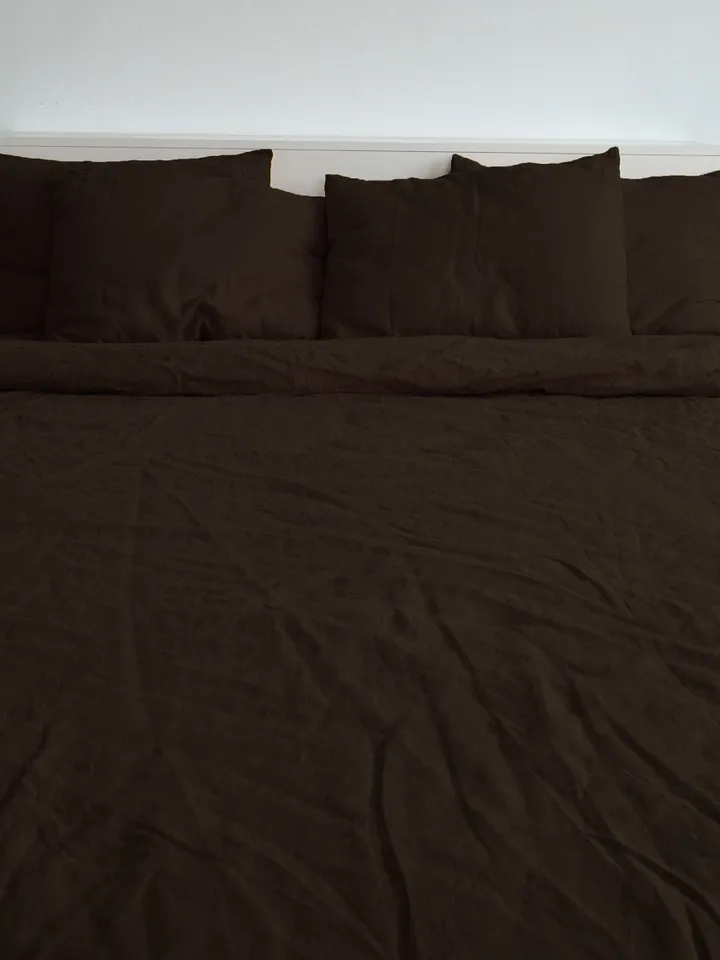 Brown linen pillowcase / Linen pillow cover / King, Queen, Standard, Euro, Deco, Toddler, Lumbar, Boudoir, Custom size / Envelope closure