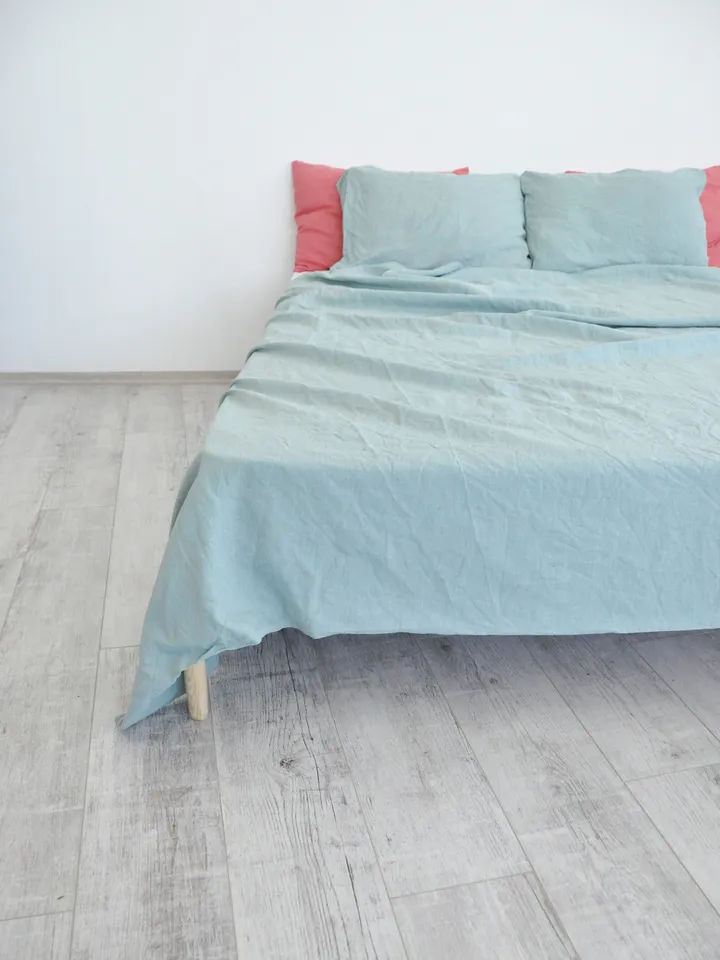 READY TO SHIP / Sea glass linen fitted sheet / 1 Fitted sheet / Softened linen sheet / Stonewashed linen / Linen bedsheet
