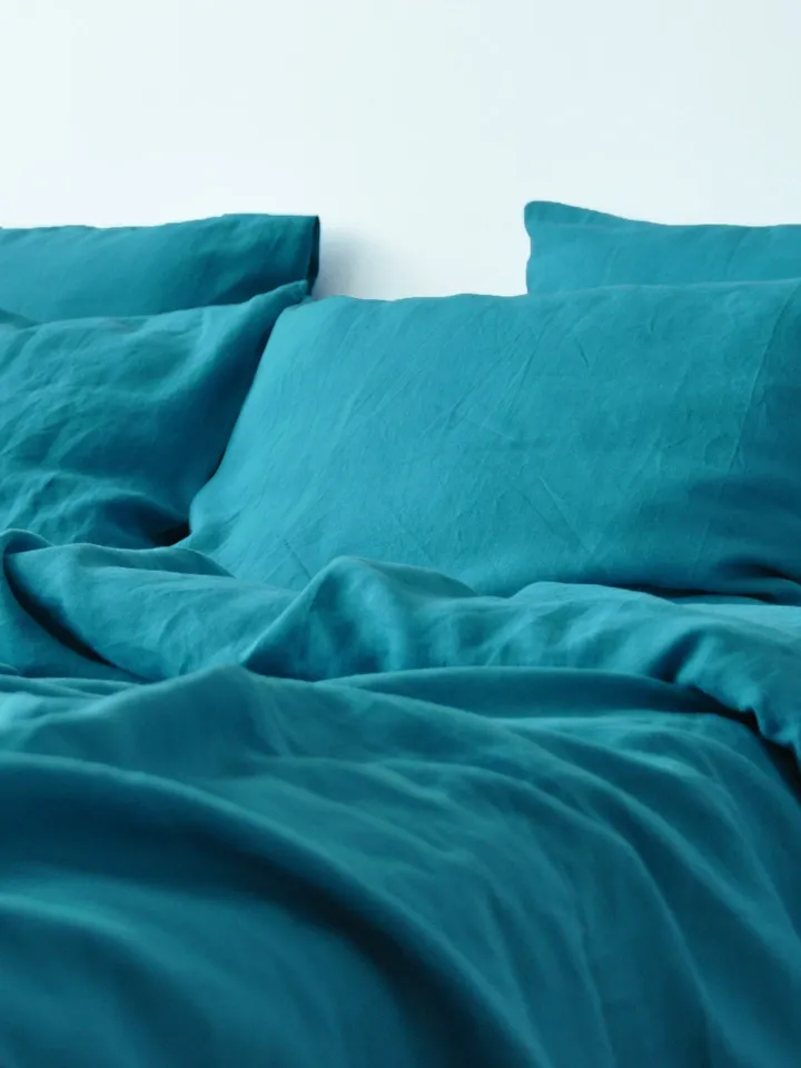 Sea wave linen pillowcase / King, Queen, Standard, Euro, Toddler, Deco, Body, Australian, Lumbar, Custom size / Envelope closure