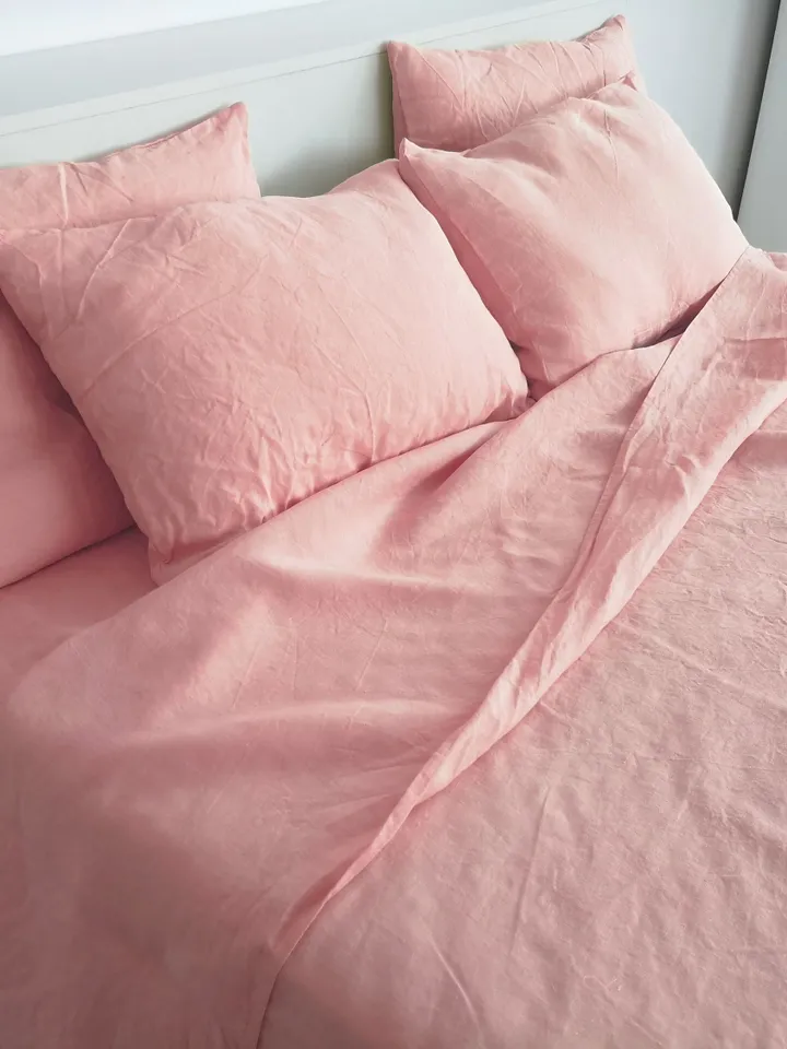 Sunset pink linen flat sheet / 1 Flat sheet / Softened linen sheet / Stonewashed linen / Linen bedsheet / Farmhouse decor