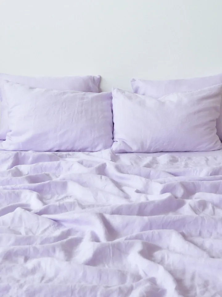 READY TO SHIP / Lilac linen sheet set / 1 flat sheet + 1 fitted sheet / Softened linen bedding / Stonewashed / Purple sheets / Bedding set