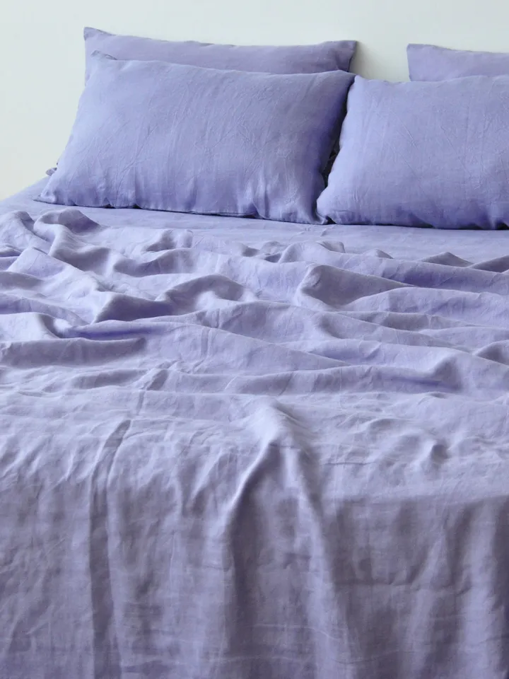 Lavender linen fitted sheet / 1 Fitted sheet / Gray purple Softened linen sheet / Stonewashed linen / Linen bedsheet / Farmhouse decor