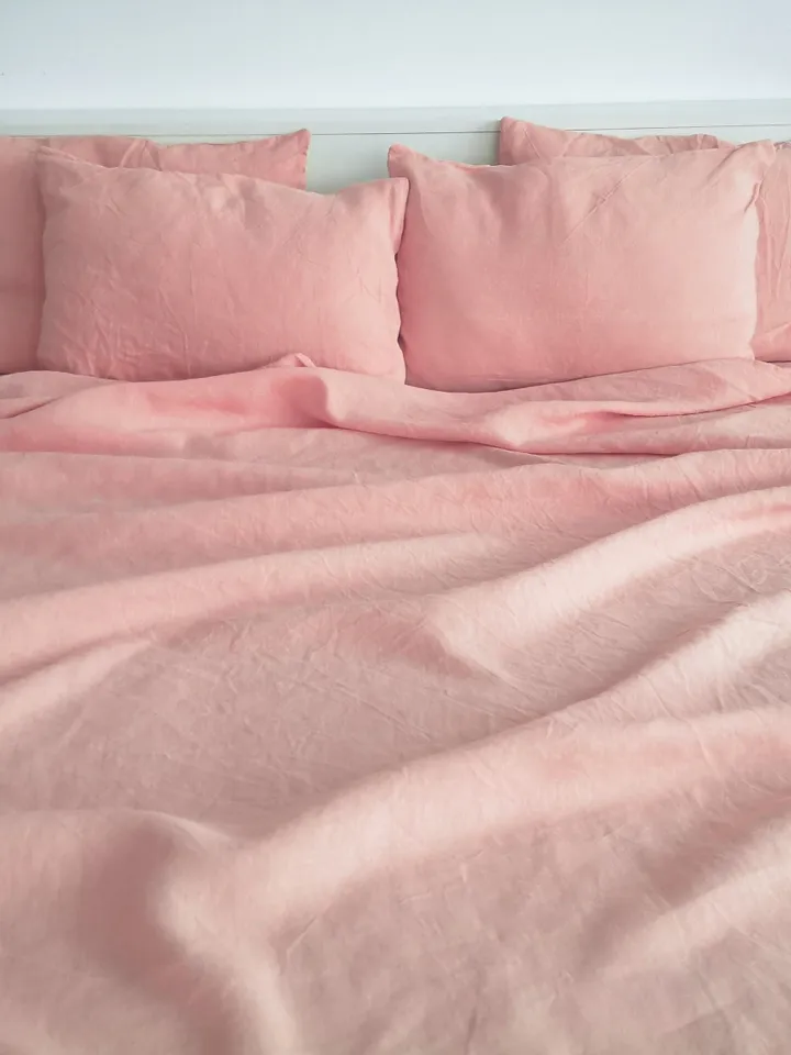 Sunset pink linen flat sheet / 1 Flat sheet / Softened linen sheet / Stonewashed linen / Linen bedsheet / Farmhouse decor