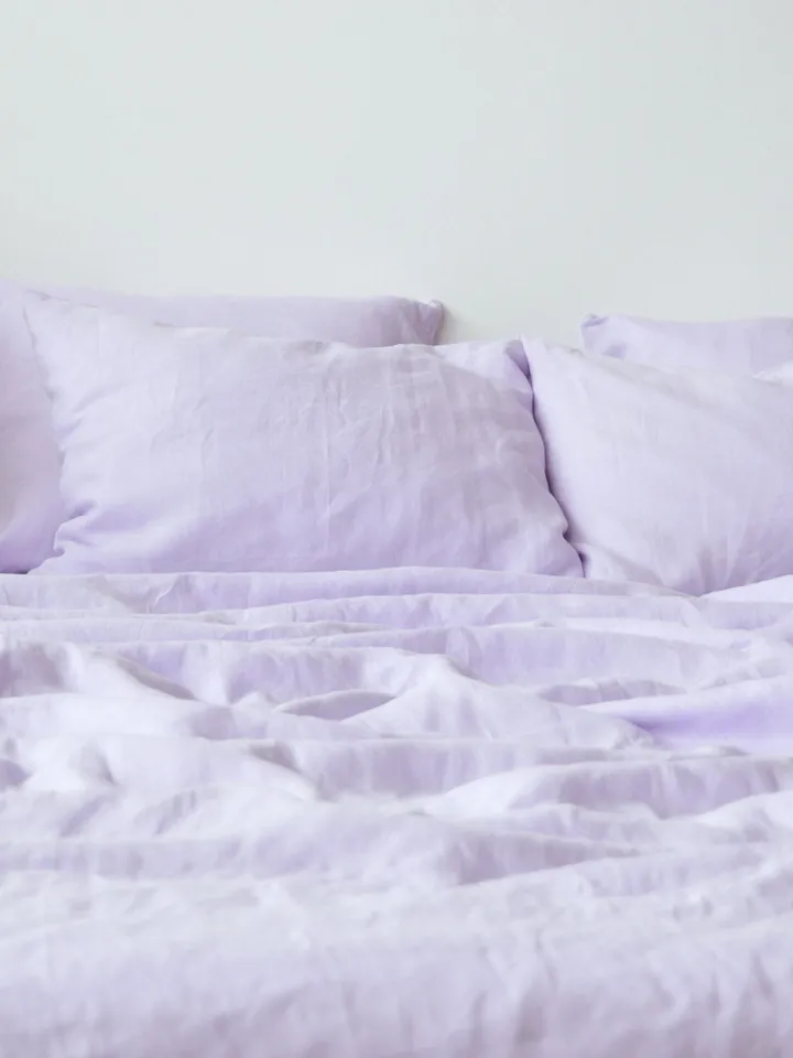READY TO SHIP / Lilac linen sheet set / 1 flat sheet + 1 fitted sheet / Softened linen bedding / Stonewashed / Purple sheets / Bedding set