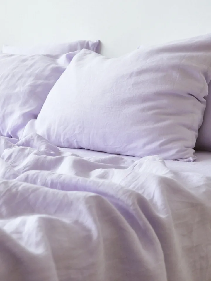 READY TO SHIP / Lilac linen sheet set / 1 flat sheet + 1 fitted sheet / Softened linen bedding / Stonewashed / Purple sheets / Bedding set