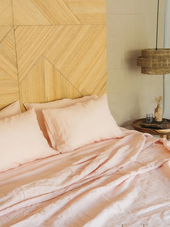 Blush pink linen pillowcase / King, Queen, Standard, Euro, Decorative, Toddler, Body, Lumbar, Boudoir, Custom size / Envelope closure