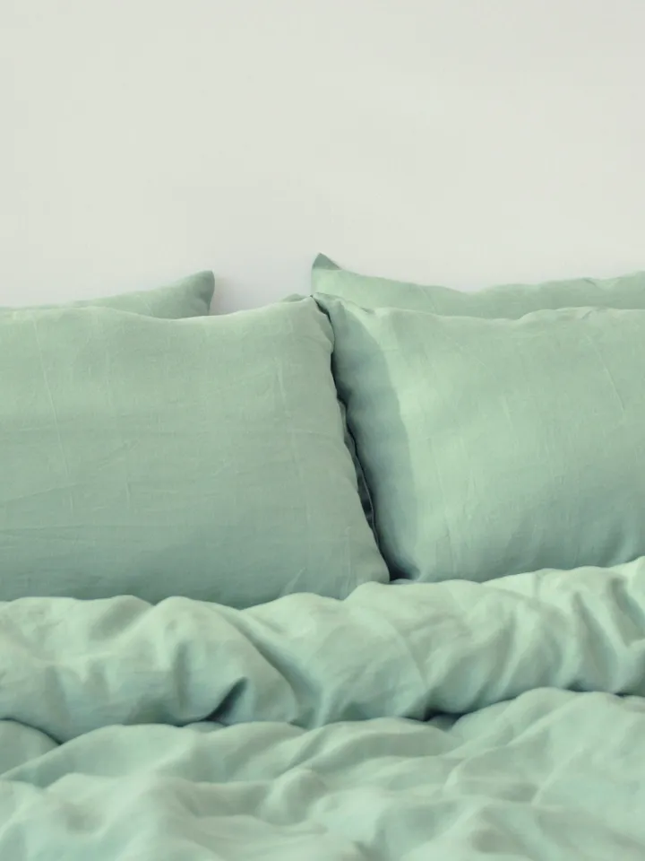 Sage green linen pillowcase / King, Queen, Standard, Euro, Square, Decorative, Toddler, Body, Lumbar, Custom size / Envelope closure