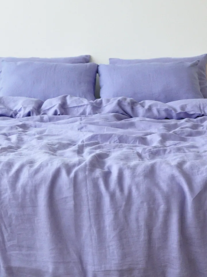 Lavender linen pillowcase / Gray purple pillow cover / King, Queen, Standard, Euro, Decorative, Custom size / Envelope closure