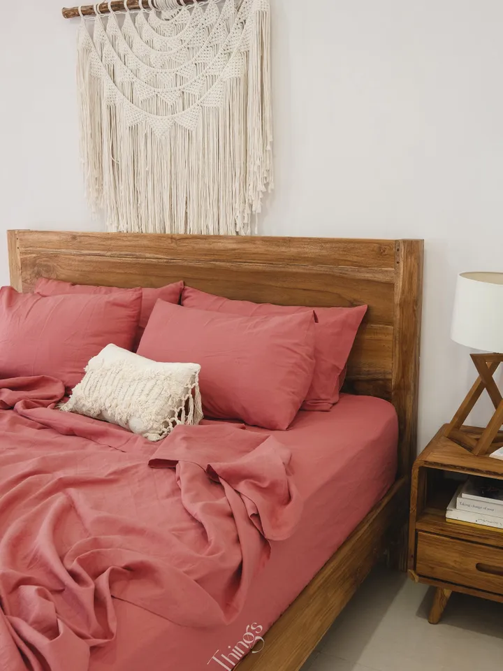 Rust pink linen fitted sheet / 1 Fitted sheet / Softened linen sheet / Stonewashed linen / Linen bedsheet / Pink fitted sheet / washed linen