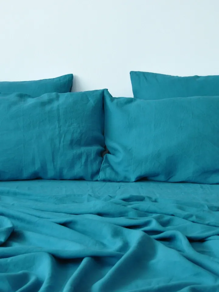 Sea wave linen pillowcase / King, Queen, Standard, Euro, Toddler, Deco, Body, Australian, Lumbar, Custom size / Envelope closure