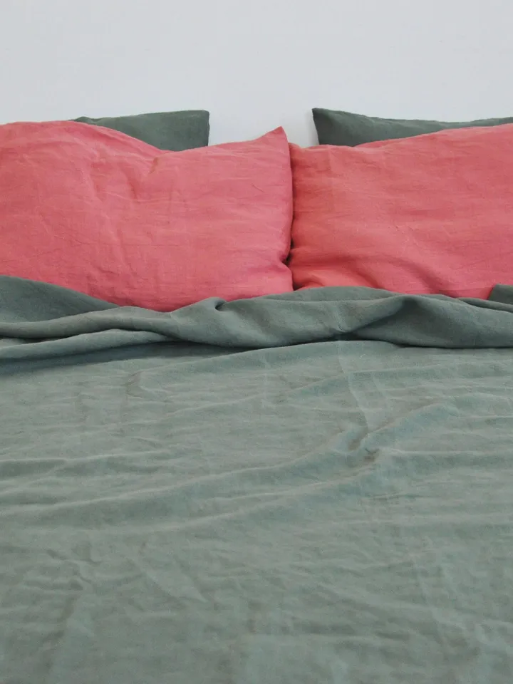 Pine green linen flat sheet / 1 Flat sheet / Softened linen sheet / Stonewashed linen / Linen bedsheet / Green bed sheet /Farmhouse decor
