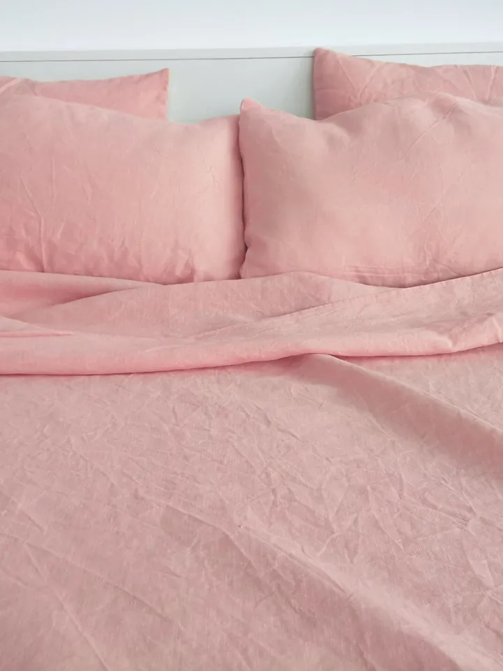 Sunset pink linen flat sheet / 1 Flat sheet / Softened linen sheet / Stonewashed linen / Linen bedsheet / Farmhouse decor