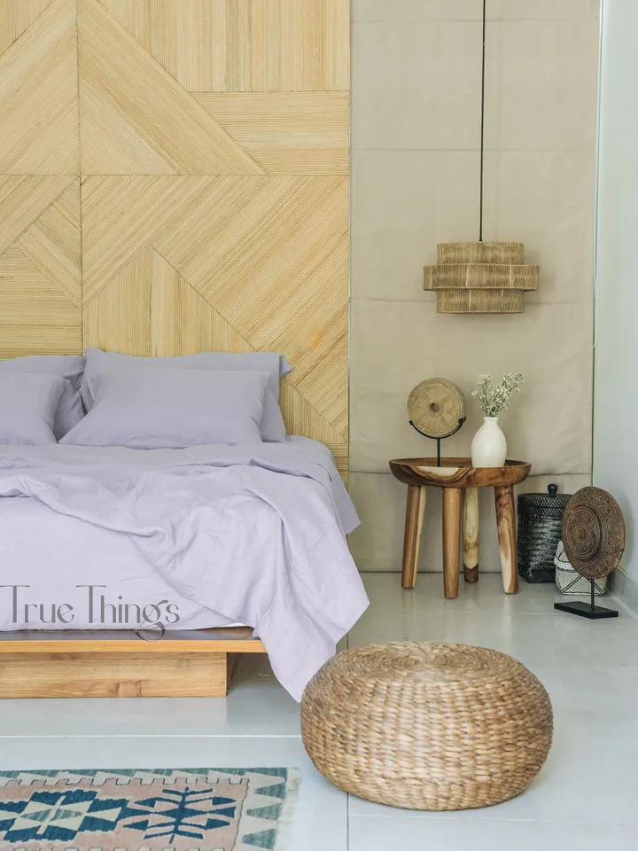 Pastel lavender linen fitted sheet / 1 Fitted sheet / Gray purple Softened linen sheet / Stonewashed linen / Linen bedsheet/ Farmhouse decor