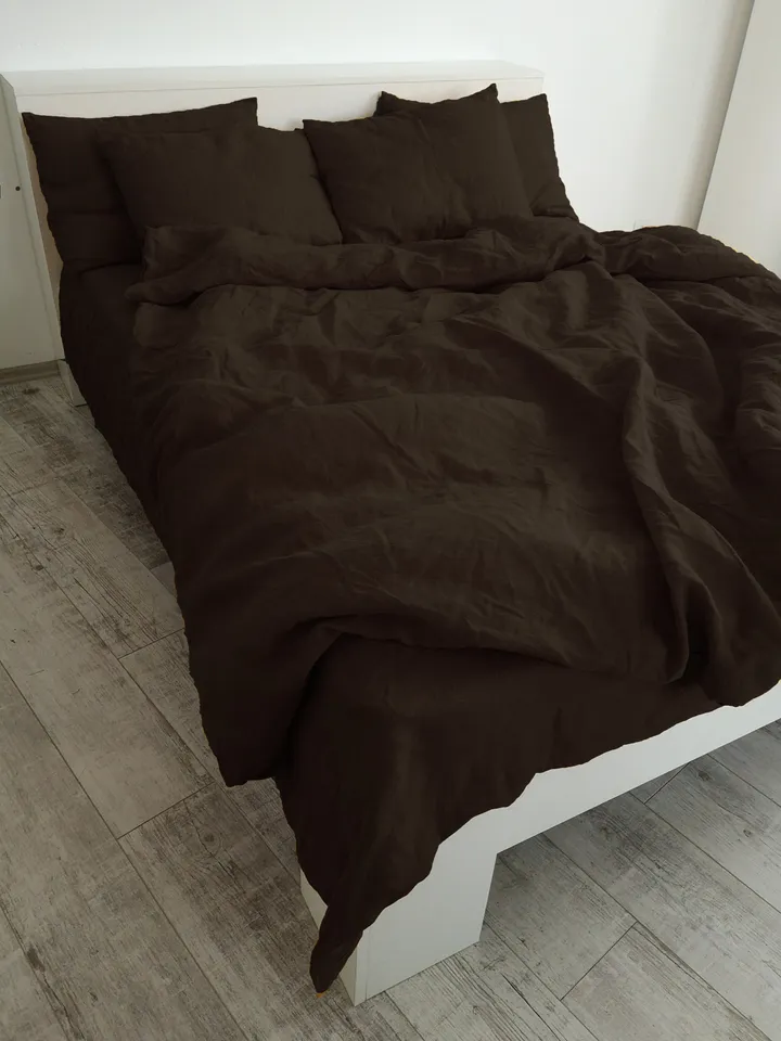 Brown linen pillowcase / Linen pillow cover / King, Queen, Standard, Euro, Deco, Toddler, Lumbar, Boudoir, Custom size / Envelope closure