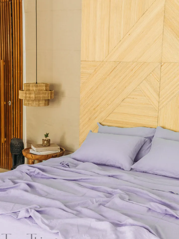 Pastel lavender linen flat sheet / 1 Flat sheet / Softened linen sheet / Stonewashed linen / Purple linen bedsheet