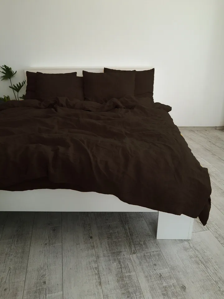 Brown linen pillowcase / Linen pillow cover / King, Queen, Standard, Euro, Deco, Toddler, Lumbar, Boudoir, Custom size / Envelope closure