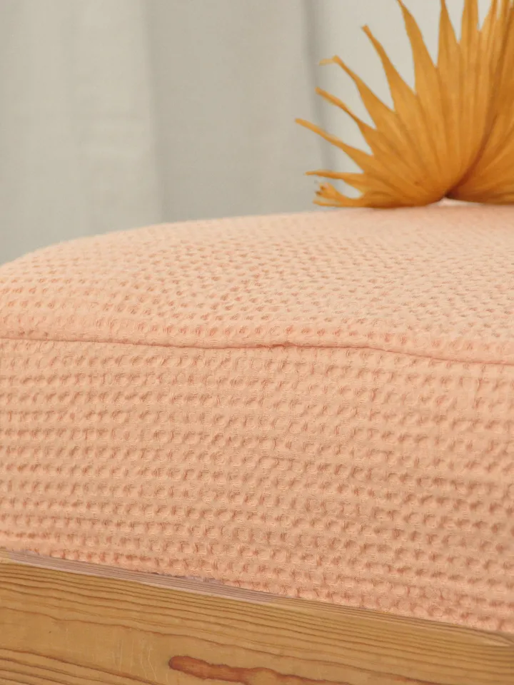 Peach waffle linen fitted sheet / 1 waffle fitted sheet / Softened linen sheet / Stonewashed linen / Linen bedsheet /