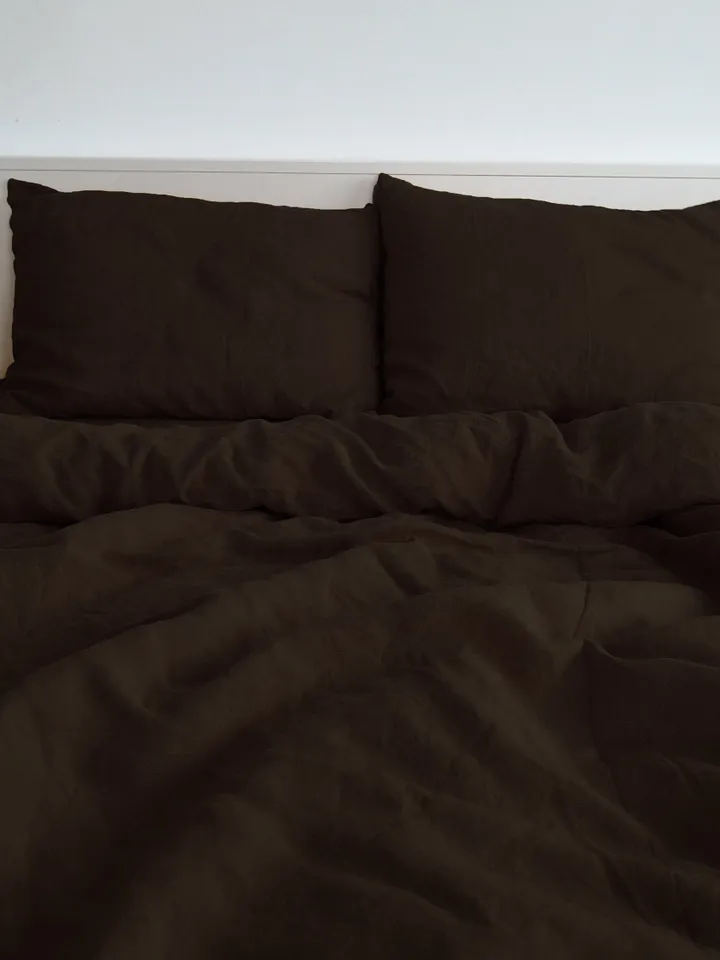 Brown linen pillowcase / Linen pillow cover / King, Queen, Standard, Euro, Deco, Toddler, Lumbar, Boudoir, Custom size / Envelope closure