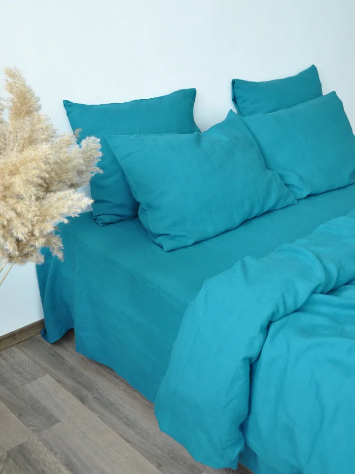 Sea wave linen pillowcase / King, Queen, Standard, Euro, Toddler, Deco, Body, Australian, Lumbar, Custom size / Envelope closure