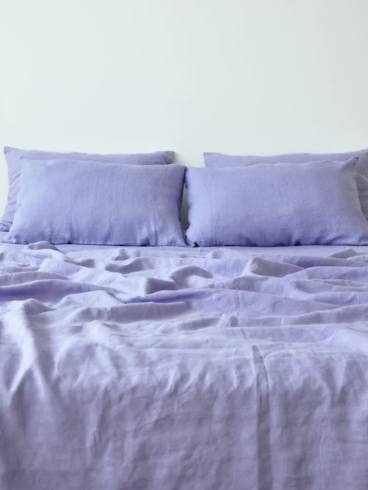Lavender linen fitted sheet / 1 Fitted sheet / Gray purple Softened linen sheet / Stonewashed linen / Linen bedsheet / Farmhouse decor