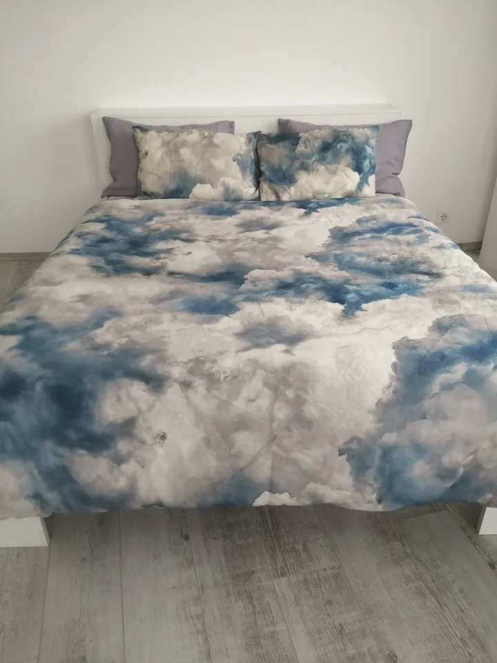 Cloudy sky linen pillowcase / Linen pillow cover / King, Queen, Standard, Euro, Decorative, Custom size / Envelope closure / Softened linen