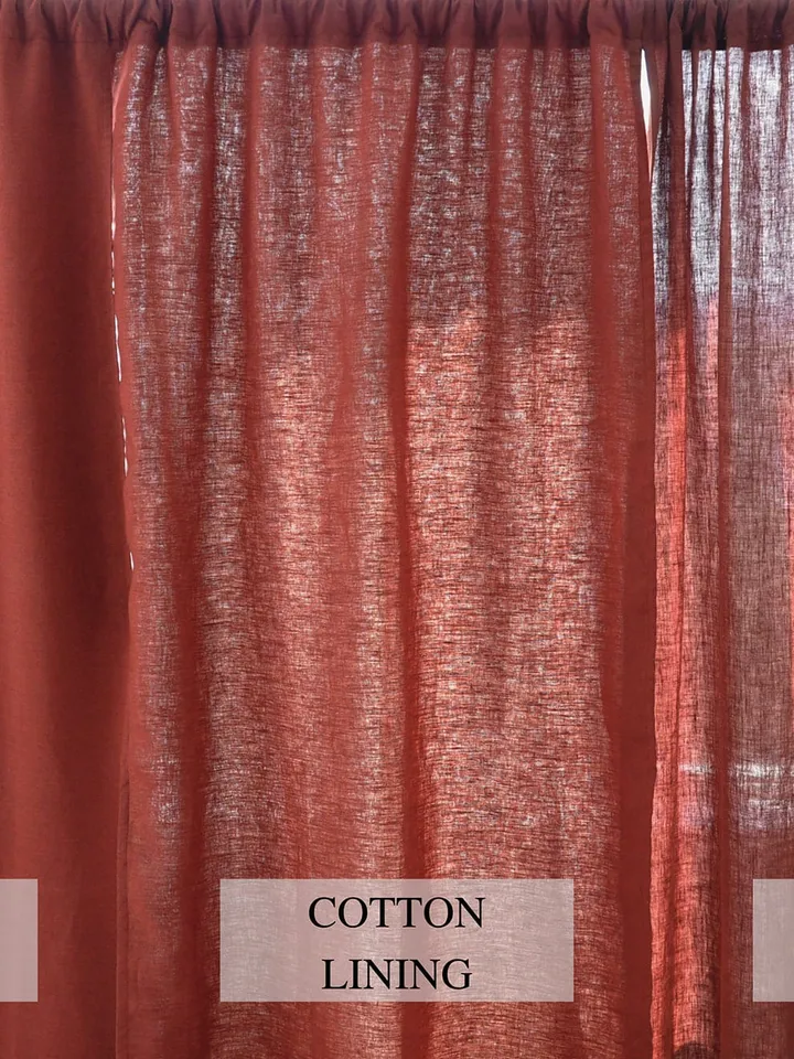 Sea wave regular and blackout linen curtains / 2 panels / Unlined, Cotton, Blackout lining / Medium weight linen / Custom size